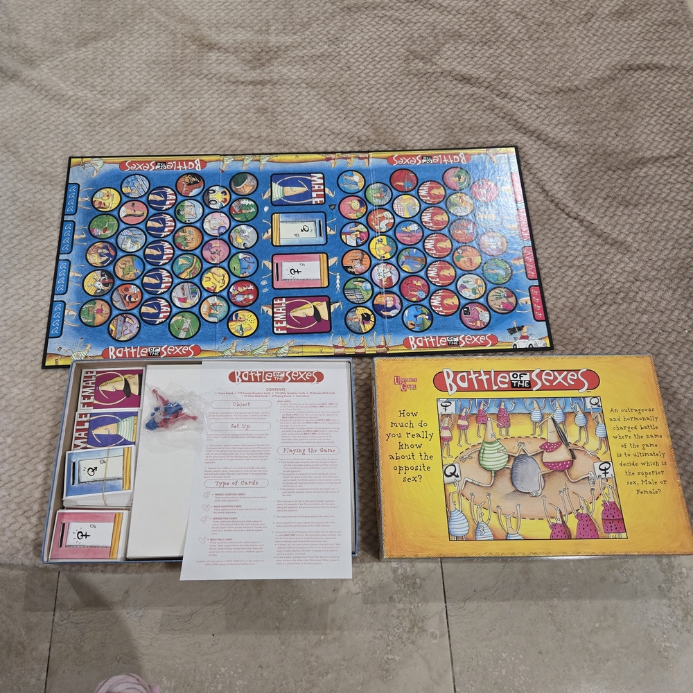 Battle of the Sexes Board Game by University Games. Fun Game Night
